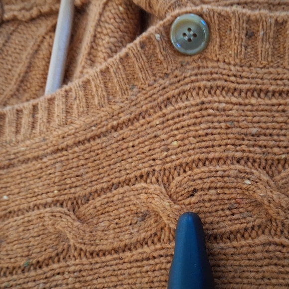 Vince Cashmere Burnt Orange Cable Knit Shrug Poncho Sweater - Picture 7 of 8